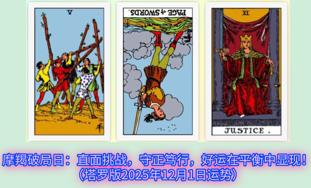 摩羯破局日:直面挑战,守正笃行,好运在平衡中显现!(塔罗版2025年12月1日运势)