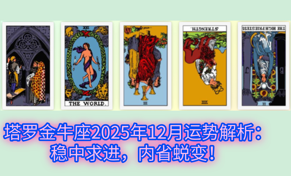 塔罗金牛座2025年12月运势解析：稳中求进，内省蜕变！