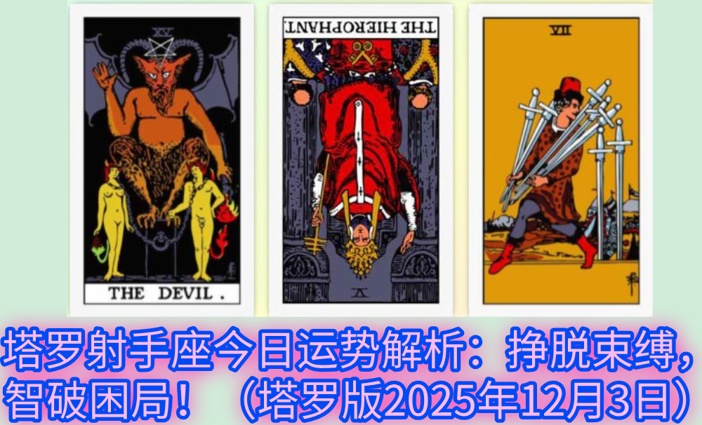 塔罗射手座今日运势解析：挣脱束缚，智破困局！（塔罗版2025年12月3日）