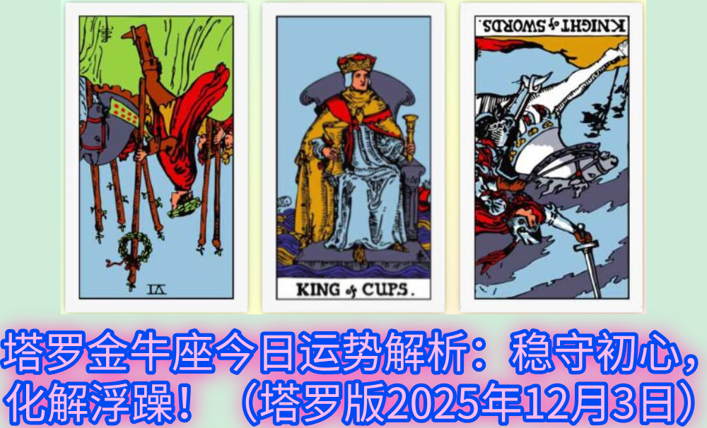 塔罗金牛座今日运势解析：稳守初心，化解浮躁！（塔罗版2025年12月3日）