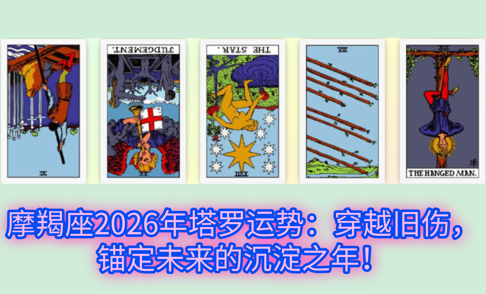 摩羯座2026年塔罗运势：穿越旧伤，锚定未来的沉淀之年！