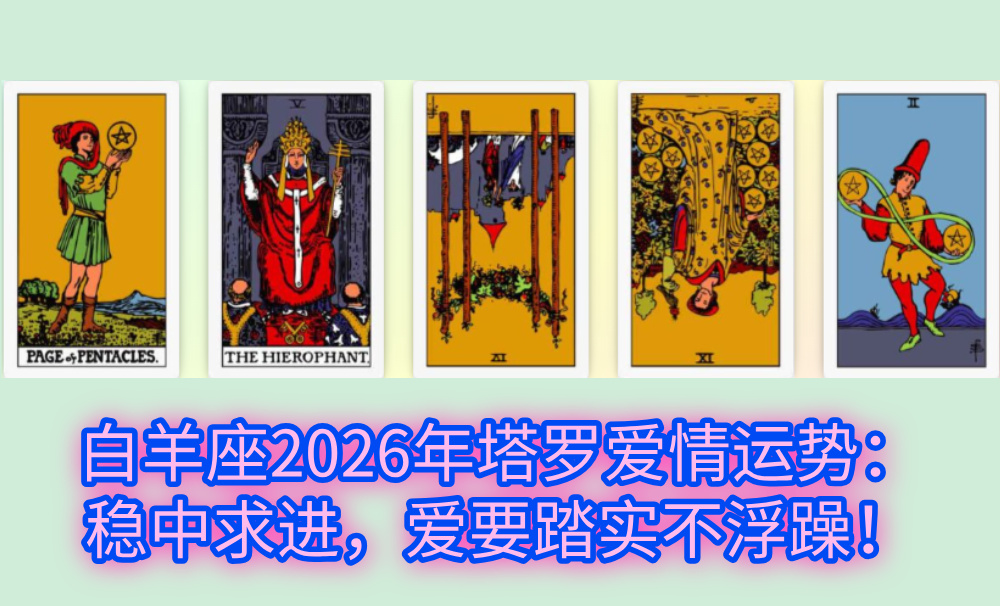 白羊座2026年塔罗爱情运势：稳中求进，爱要踏实不浮躁！