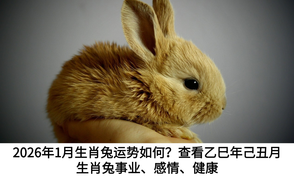 2026年1月生肖兔运势如何？查看乙巳年己丑月生肖兔事业、感情、健