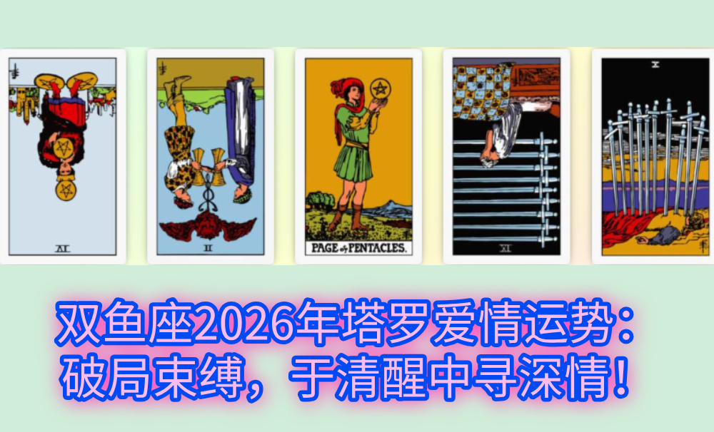 双鱼座2026年塔罗爱情运势：破局束缚，于清醒中寻深情！