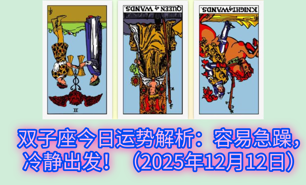 双子座今日运势解析：容易急躁，冷静出发！（2025年12月12日）