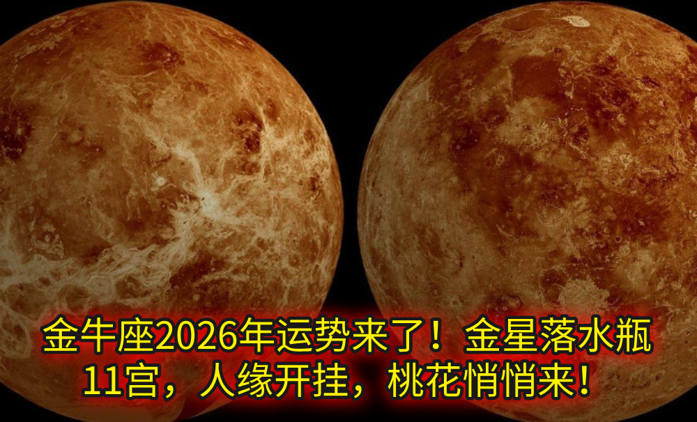 金牛座2026年运势来了！金星落水瓶11宫，人缘开挂，桃花悄悄来！