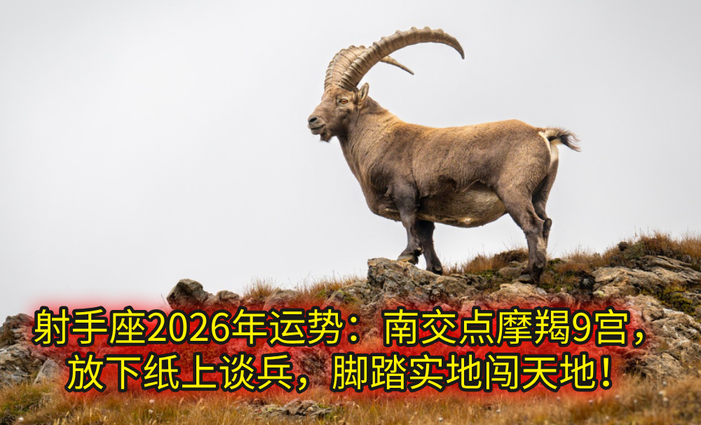 射手座2026年运势：南交点摩羯9宫，放下纸上谈兵，脚踏实地闯天地！