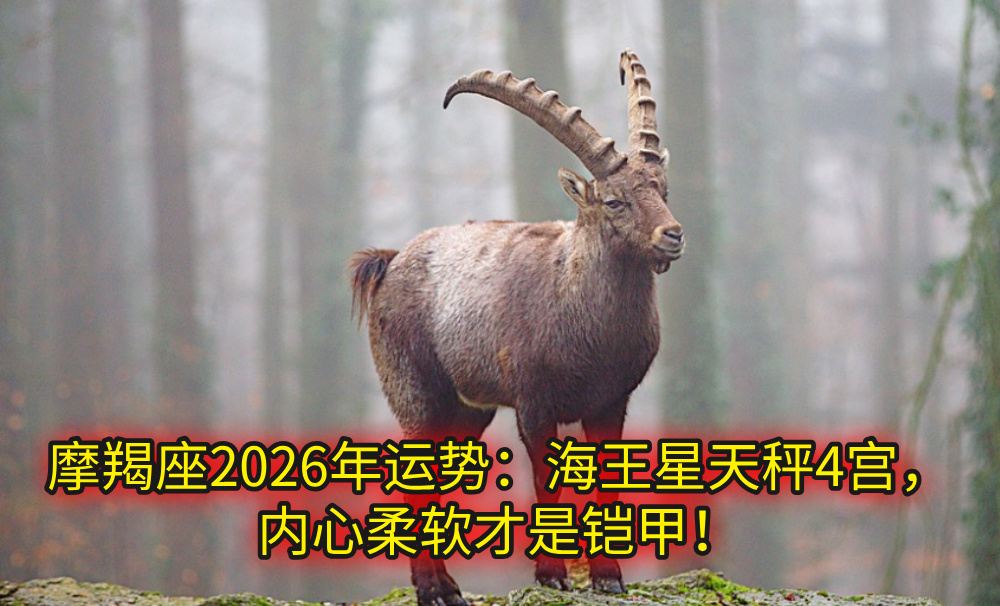 摩羯座2026年运势：海王星天秤4宫，内心柔软才是铠甲！