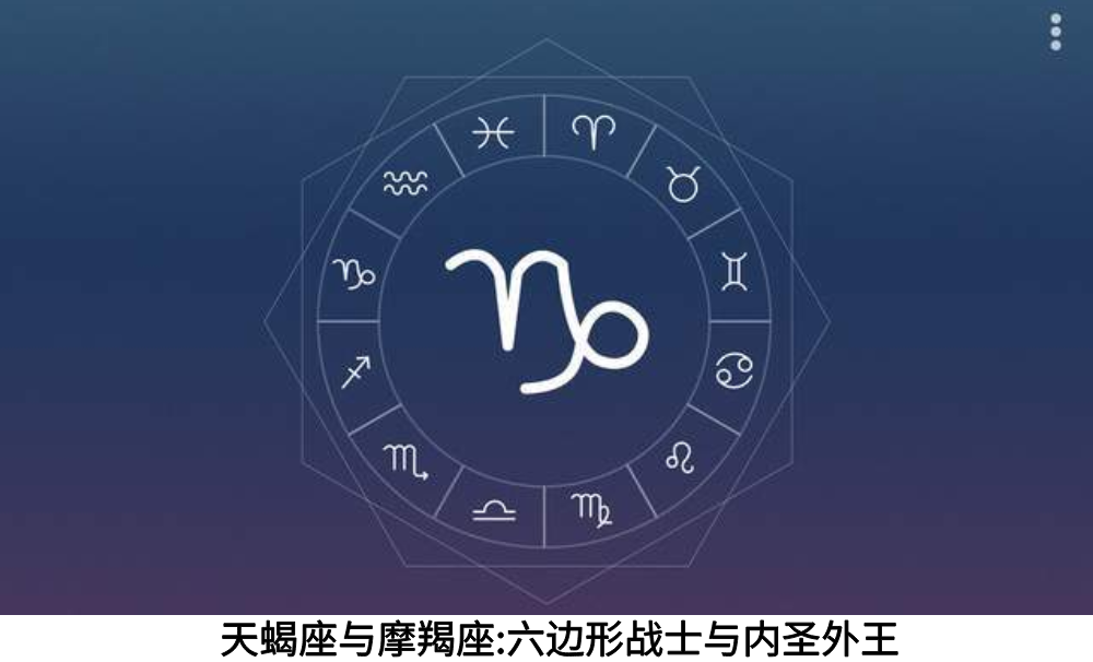天蝎座与摩羯座:六边形战士与内圣外王
