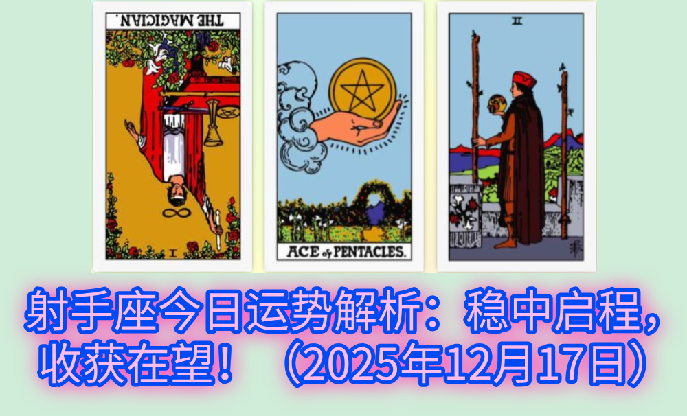 射手座今日运势解析:稳中启程,收获在望!(2025年12月17日)