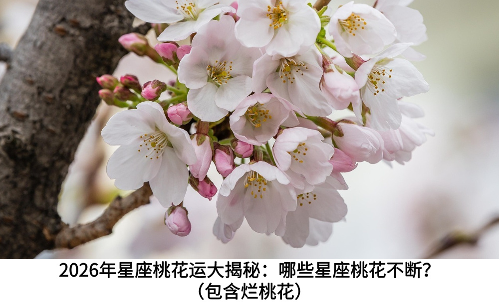 2026年星座桃花运大揭秘:哪些星座桃花不断?(包含烂桃花)