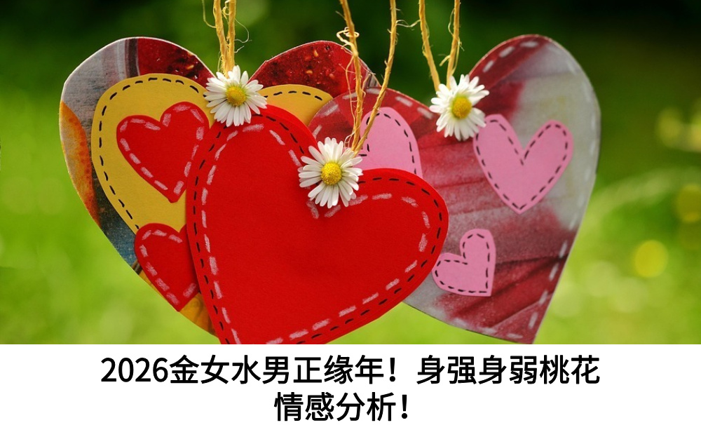2026金女水男正缘年！身强身弱桃花情感分析！