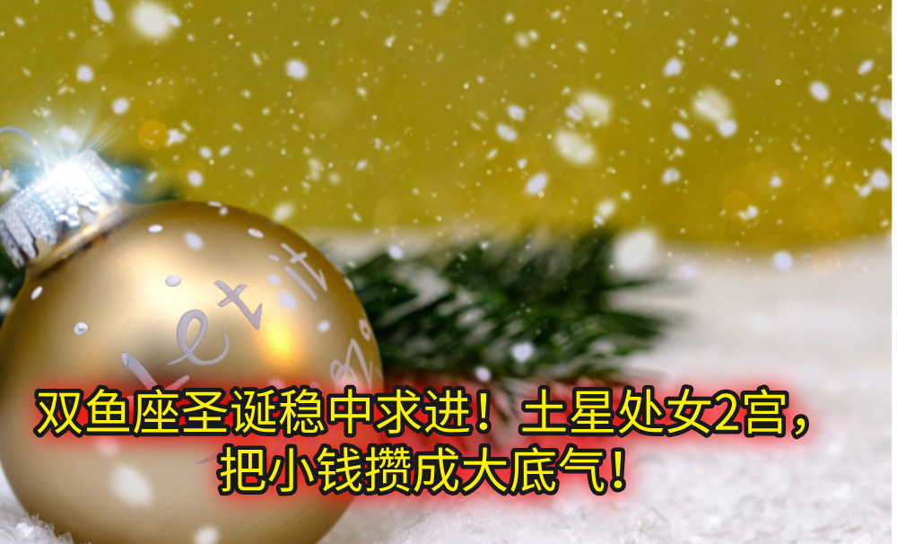 双鱼座圣诞稳中求进！土星处女2宫，把小钱攒成大底气！