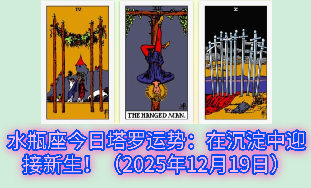 水瓶座今日塔罗运势：在沉淀中迎接新生！（2025年12月19日）