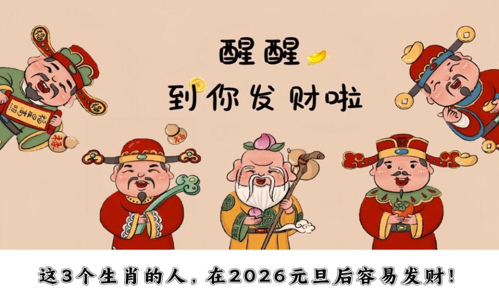 这3个生肖的人，在2026元旦后容易发财！