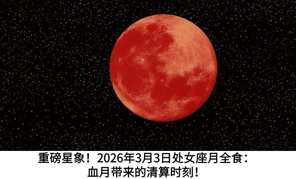 重磅星象！2026年3月3日处女座月全食：血月带来的清算时刻！