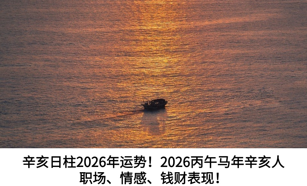辛亥日柱2026年运势！2026丙午马年辛亥人职场、情感、钱财表现！