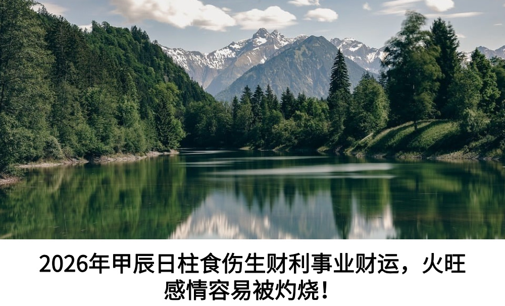 2026年甲辰日柱食伤生财，利事业财运，火旺感情容易被灼烧！