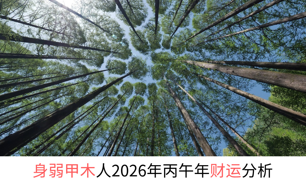 身弱甲木人2026年丙午年财运分析