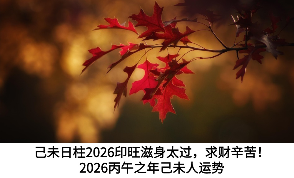 己未日柱2026印旺滋身太过，求财辛苦！2026丙午之年己未人运势