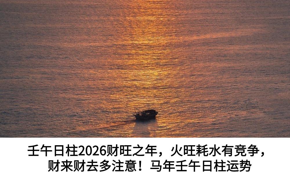 壬午日柱2026财旺之年，火旺耗水有竞争，财来财去多注意！马年壬午日柱运