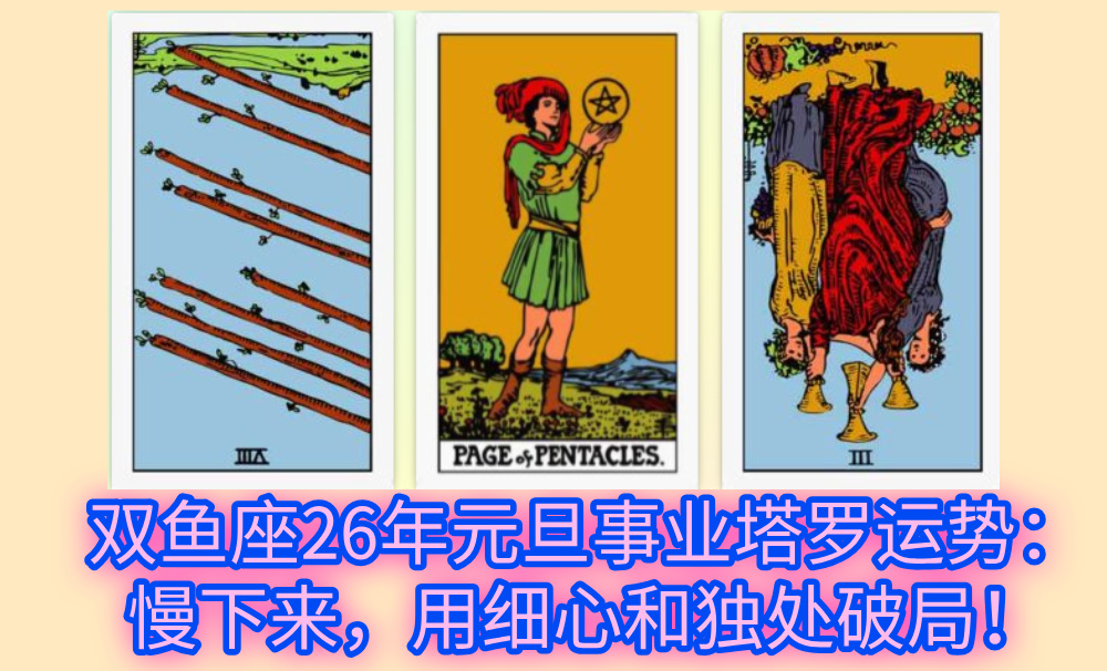 双鱼座26年元旦事业塔罗运势：慢下来，用细心和独处破局！