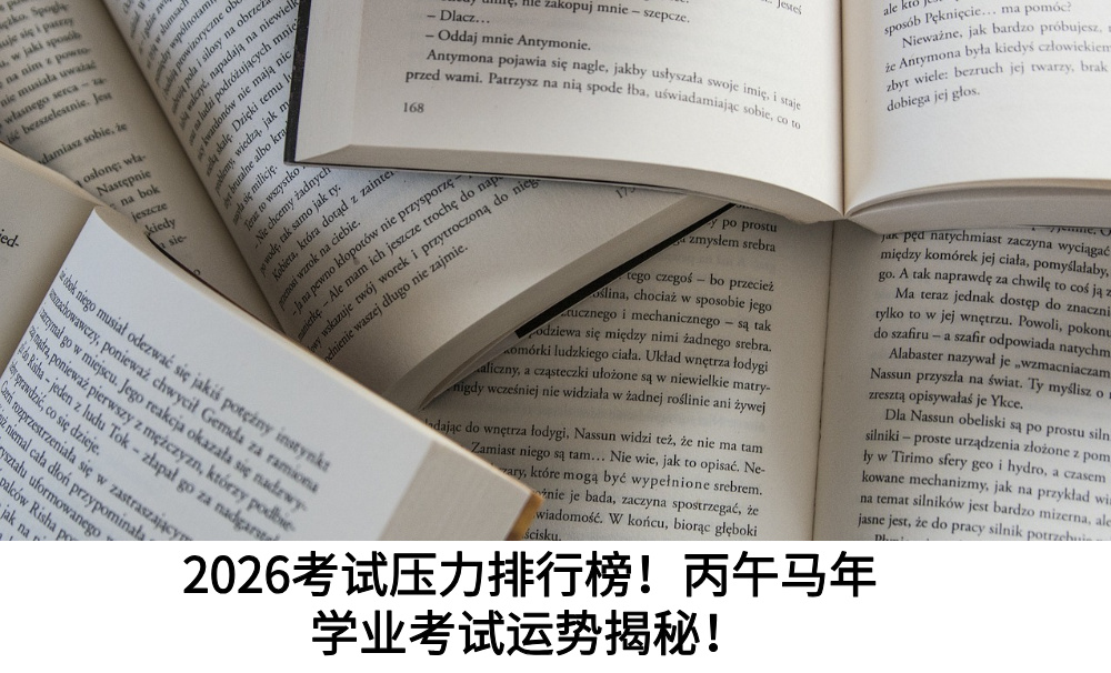 2026考试压力排行榜!丙午马年学业考试运势揭秘!