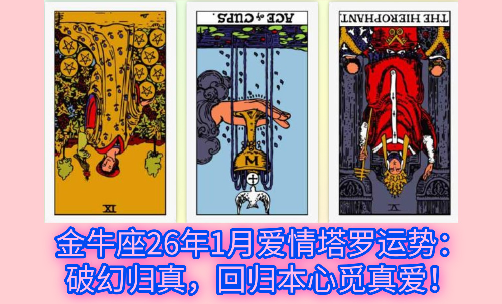 金牛座26年1月爱情塔罗运势：破幻归真，回归本心觅真爱！