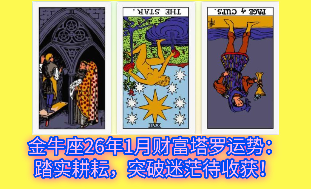 金牛座26年1月财富塔罗运势：踏实耕耘，突破迷茫待收获！