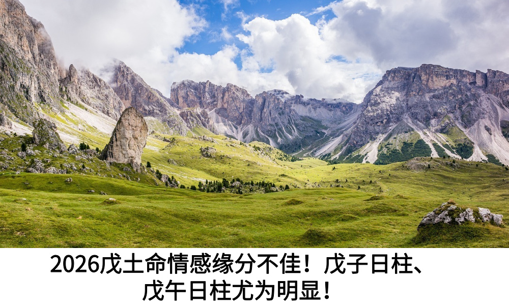 2026戊土命情感缘分不佳！戊子日柱、戊午日柱尤为明显！