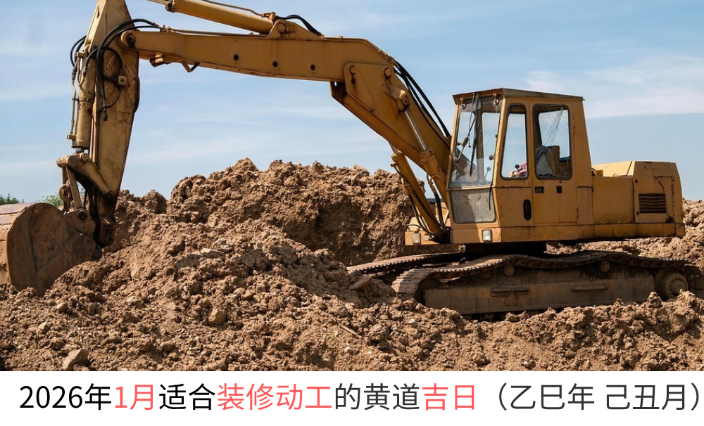 2026年1月适合装修动工的黄道吉日（乙巳年己丑月）
