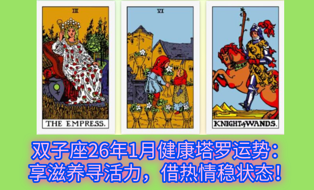 双子座26年1月健康塔罗运势:享滋养寻活力,借热情稳状态!