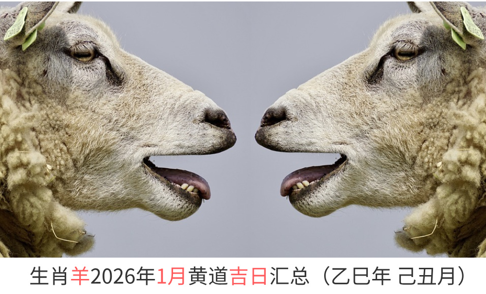 生肖羊2026年1月黄道吉日汇总（乙巳年己丑月）