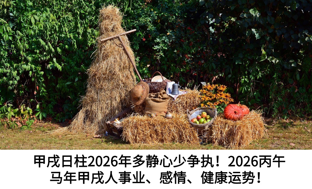 甲戌日柱2026年多静心少争执！2026丙午马年甲戌人事业、感情、健康运势！