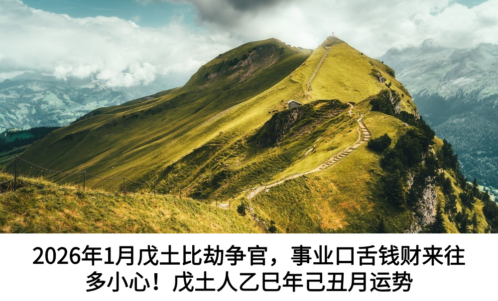 2026年1月戊土比劫争官，事业口舌钱财来往多小心！戊土人乙巳年己丑月运势