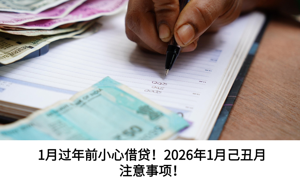 1月过年前小心借贷！2026年1月己丑月注意事项！