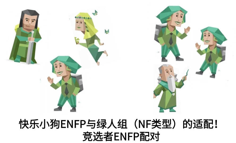 快乐小狗ENFP与绿人组（NF类型）的适配！竞选者ENFP配对