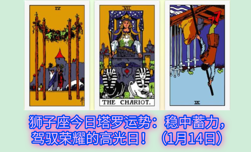 狮子座今日塔罗运势：稳中蓄力，驾驭荣耀的高光日！（1月14日）