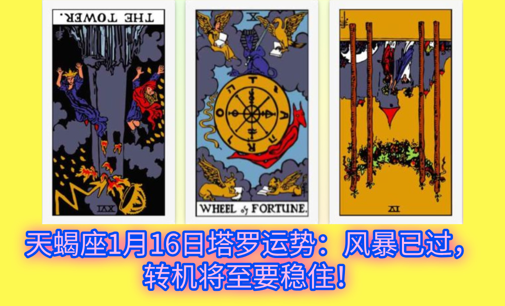 天蝎座1月16日塔罗运势：风暴已过，转机将至要稳住！