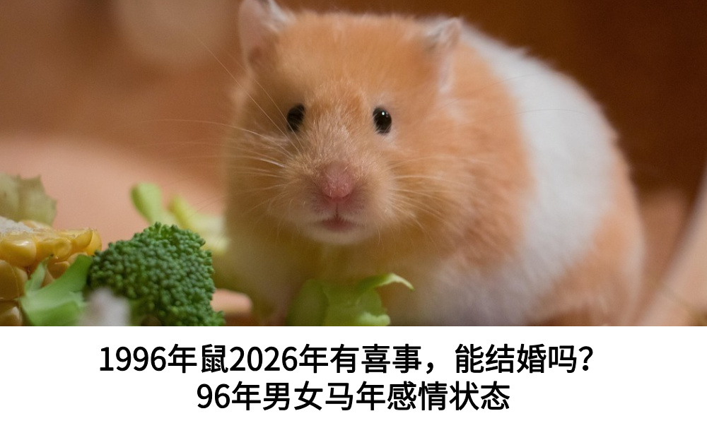 1996年鼠2026年有喜事，能结婚吗？96年男女马年感情状态