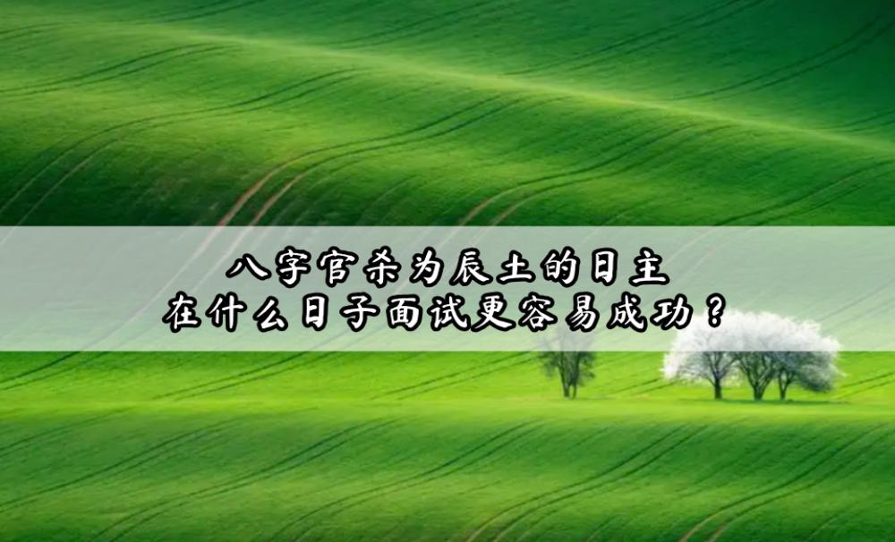 八字官杀为辰土的日主，在什么日子面试更容易成功？