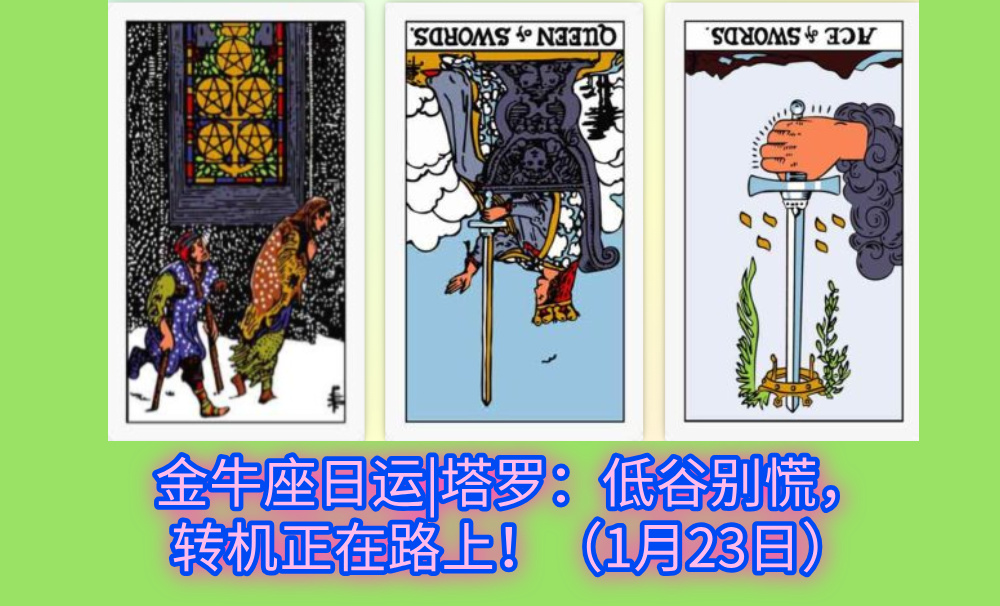 金牛座日运|塔罗：低谷别慌，转机正在路上！（1月23日）