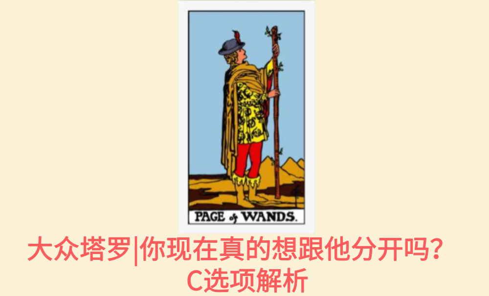 大众塔罗|你现在真的想跟他分开吗？C选项解析