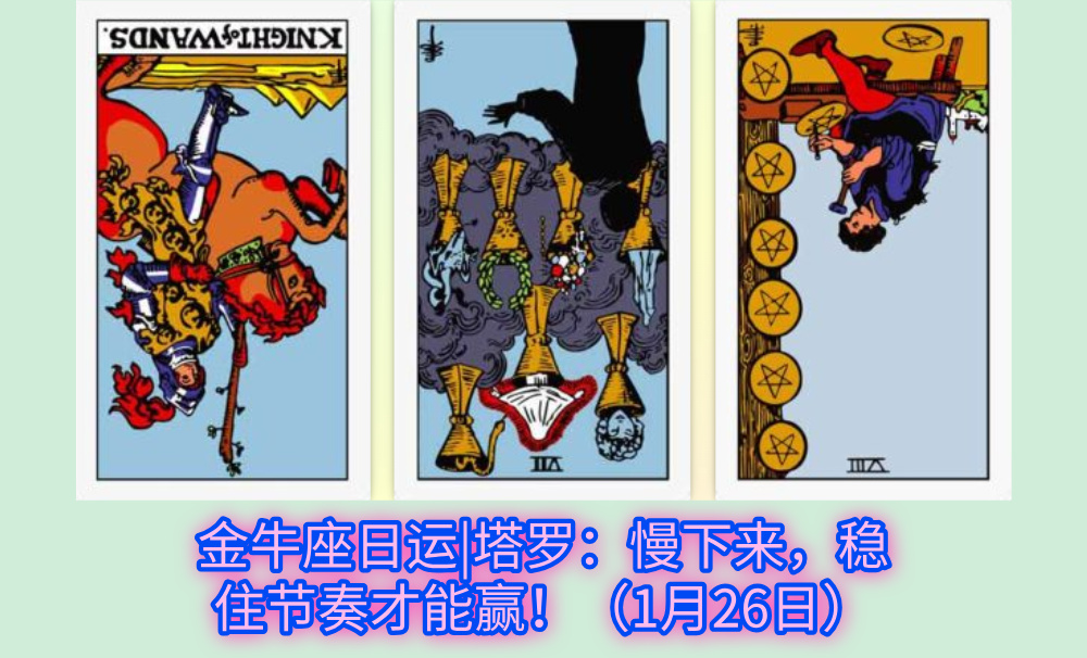 金牛座日运|塔罗：慢下来，稳住节奏才能赢！（1月26日）
