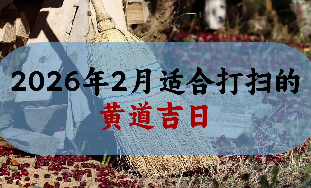 2026年2月适合打扫的黄道吉日