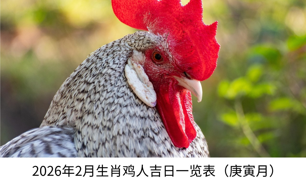 2026年2月生肖鸡人吉日一览表（庚寅月）