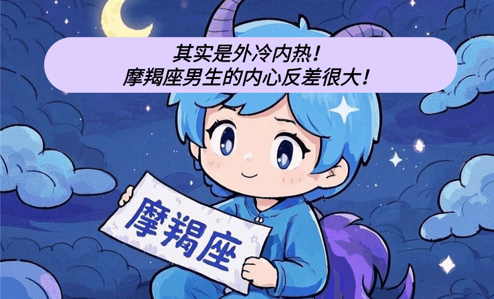 其实是外冷内热!摩羯座男生的内心反差很大!