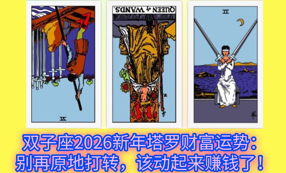 双子座2026新年塔罗财富运势：别再原地打转，该动起来赚钱了！