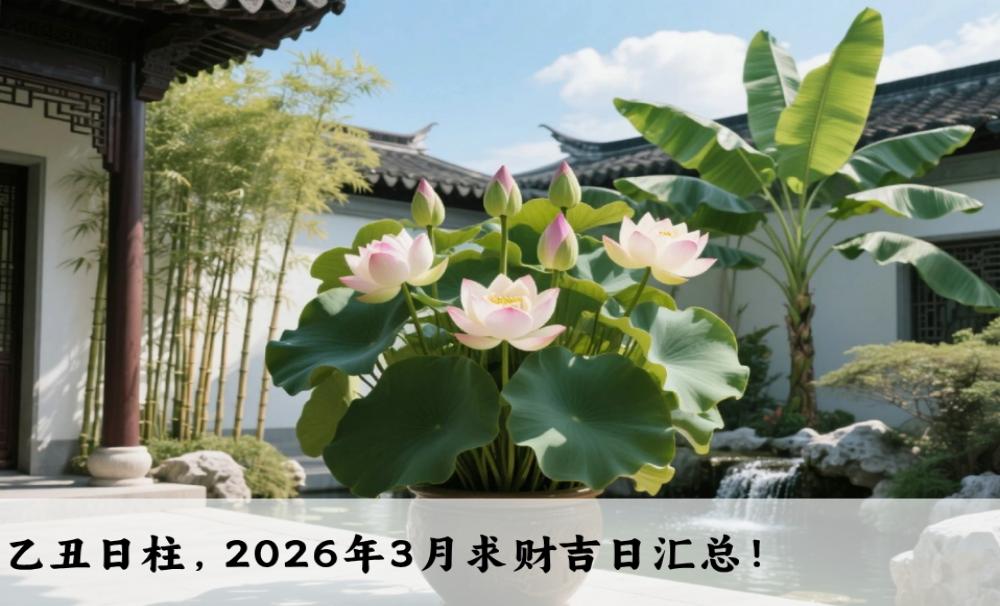乙丑日柱，2026年3月求财吉日汇总！