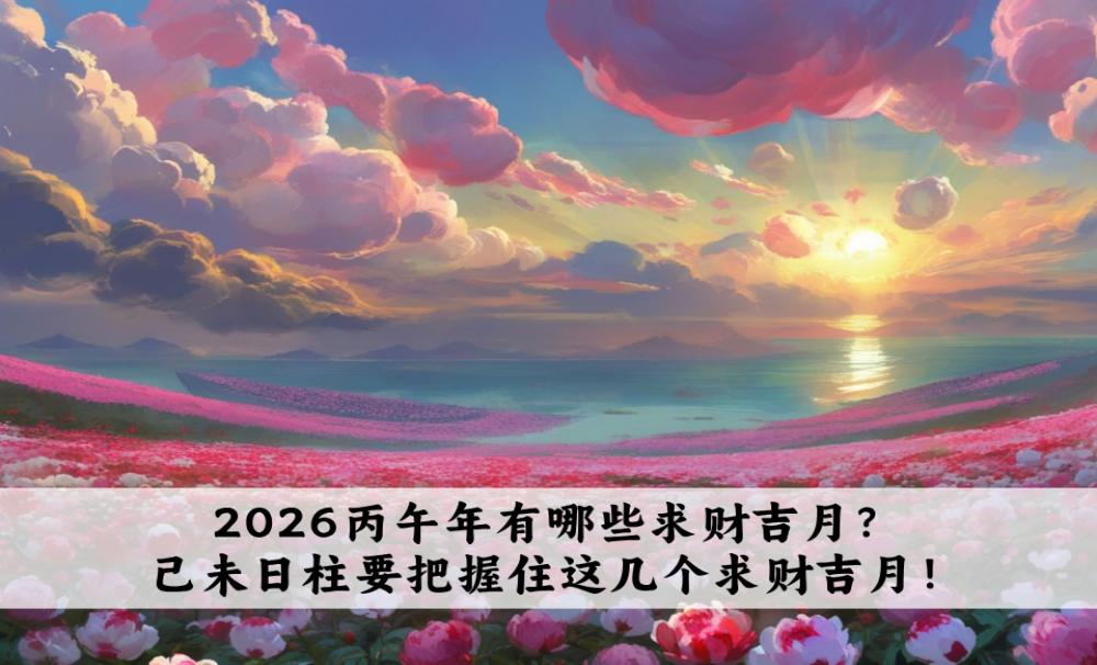 2026丙午年有哪些求财吉月？己未日柱要把握住这几个求财吉月！